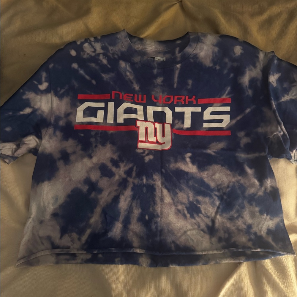 New York giants tie dye crop tee